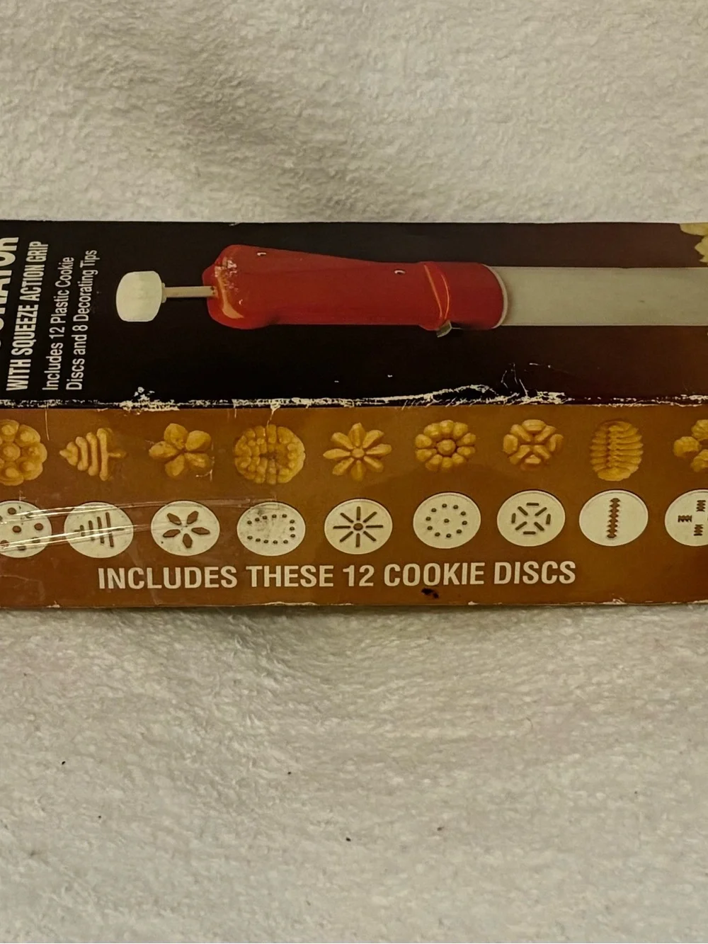 Vintage Cookie Press and Cake Decorator - Red and White